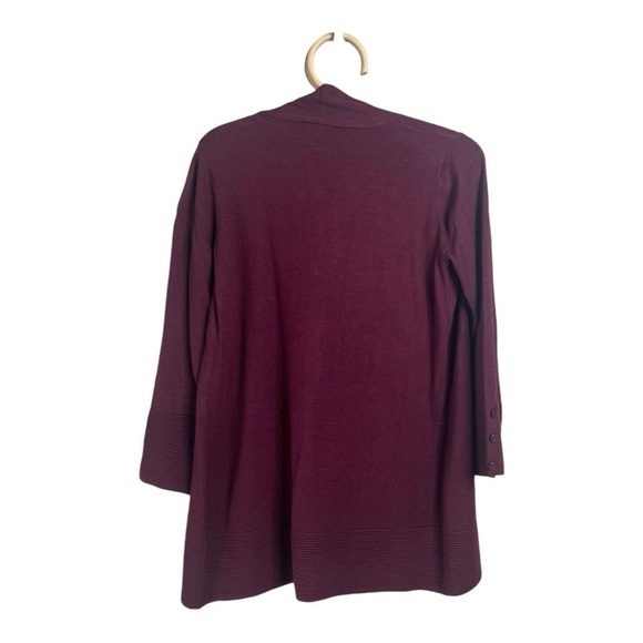 Stitch Fix Cranberry Super Soft Open Front Cardifan 3/4 Button Detail Sleeves - Picture 2 of 11